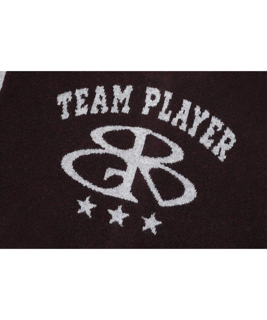 Cpgn Studio [2-Way] Varsity Snap Cardigan Burgundy