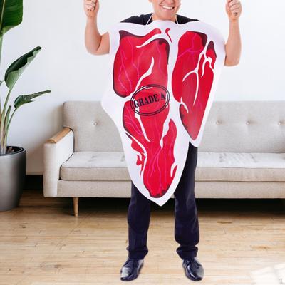 Kostým ve tvaru steaku Realistický kostým cosplay na maso pro párty potřeby s fotografickými rekvizitami