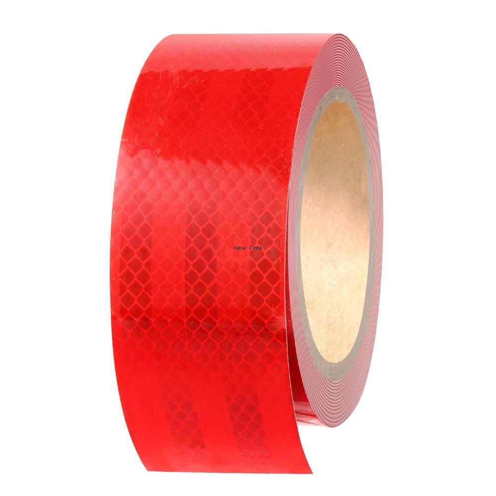 5cm*5m PET Red Reflective Adhesive Stickers Conspicuity Tapes Waterproof Reflectors Strips For Motorcycle Bicycle Trucks Trailer