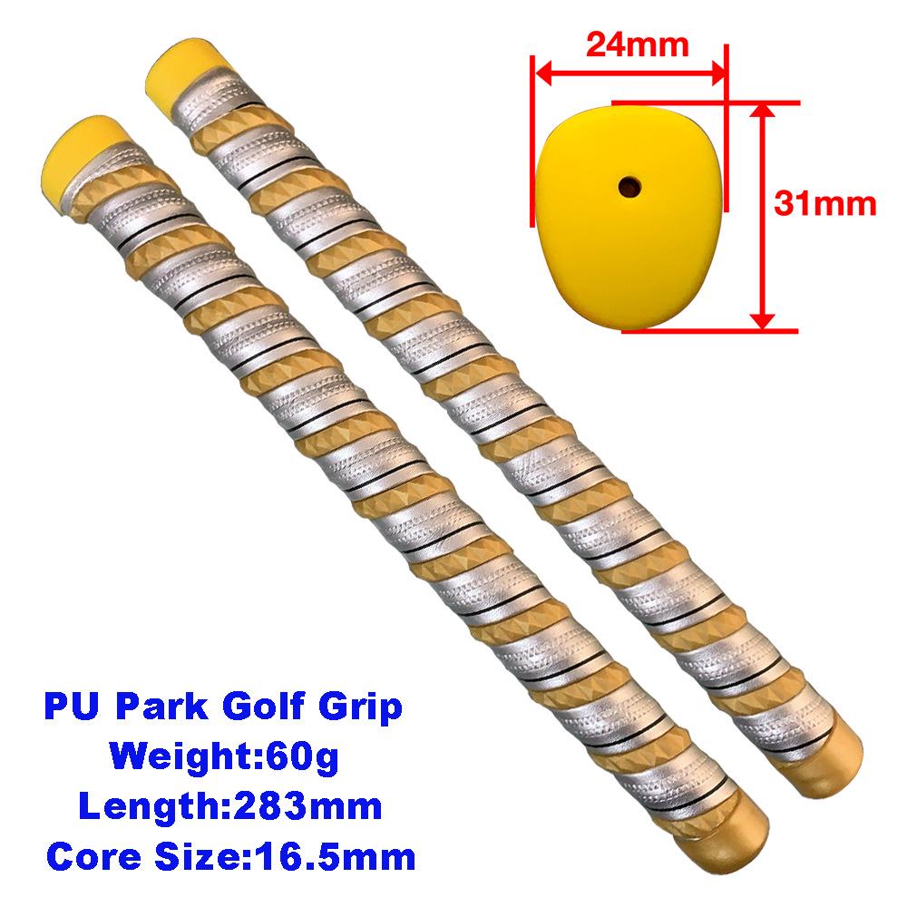 Customizable Park Golf Grip with Gold Inner Tube and Diamond Anti-Slip Design серебряный