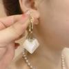 New Geometric Rhombus Luxury Opal Earrings Women's Fashionable Personalized Daily Accessories Party Jewelry Birthday Gifts