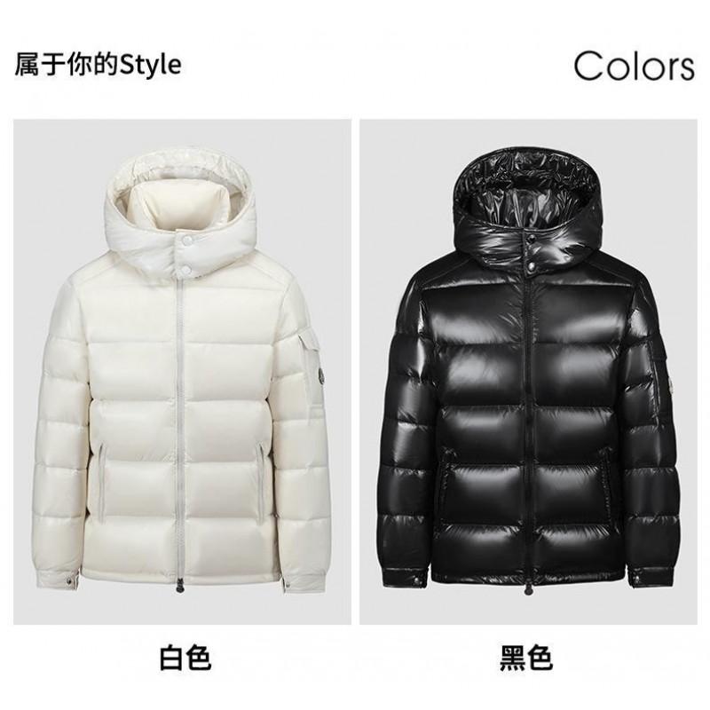 High Shine Winter Down Jacket Unisex Short Hooded Thick Warm Coat Outdoor