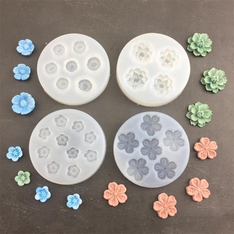 Cherry Blossom Peach Blossom Flower Silicone Mold Diy Handmade Fondant Cake Baking Chocolate Sugar Cake Tool Resin Clay Making