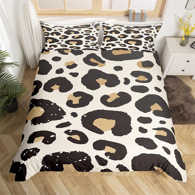 Leopard Cheetah Comforter Cover Twin Zebra Snake Giraffe Animal Skin Print Duvet Cover Abstract Geometric Patchwork Bedding Set