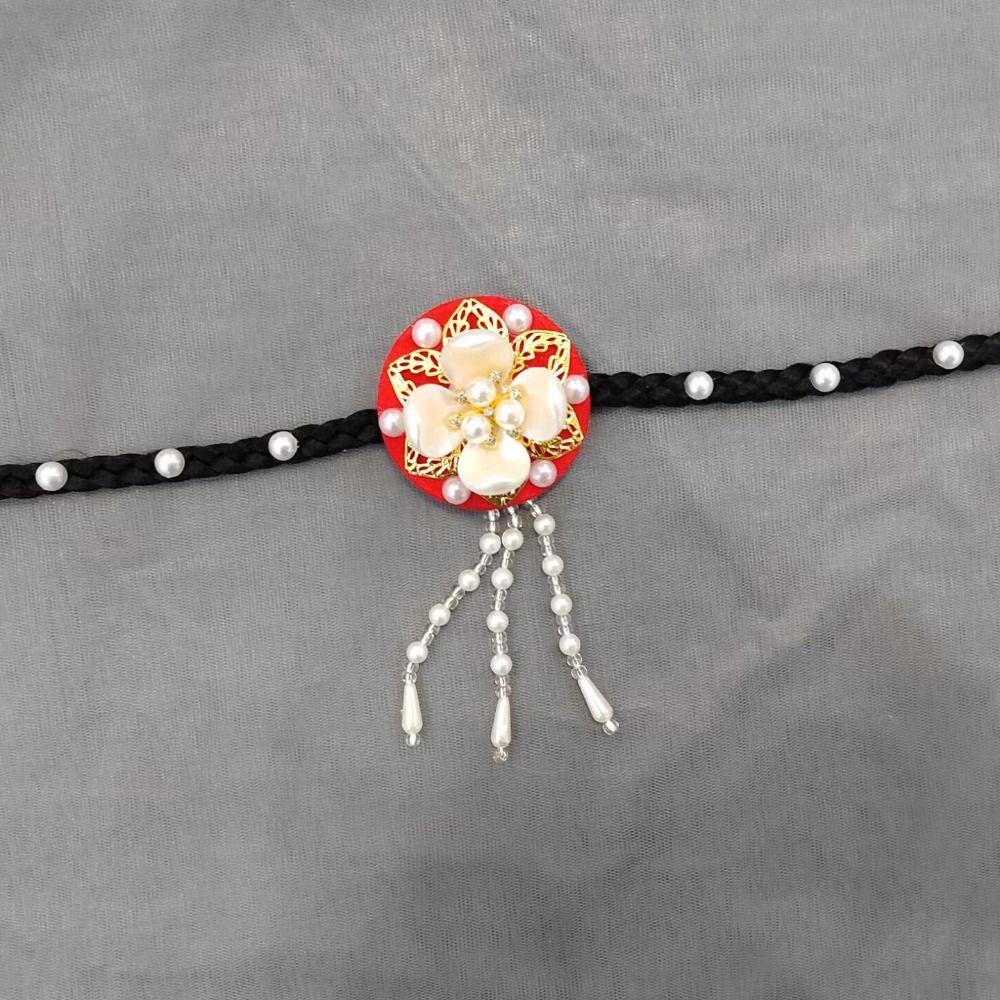 Flower Hanbok Wig Headdress Pearl Stage Dance Hair Hoop Sweet Korea Ethnic Style Hairband  Court