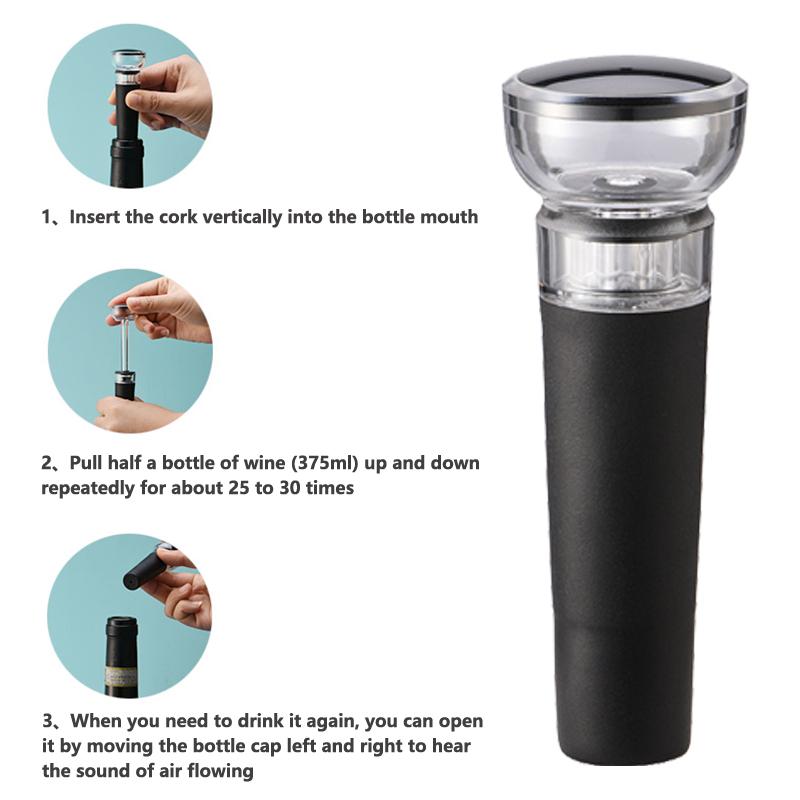 Wine Preservation Stopper Silicone Material Vacuum Wine Stopper Freshness Seal Stopper Manual Pull Type Home Kitchen Bar Tools