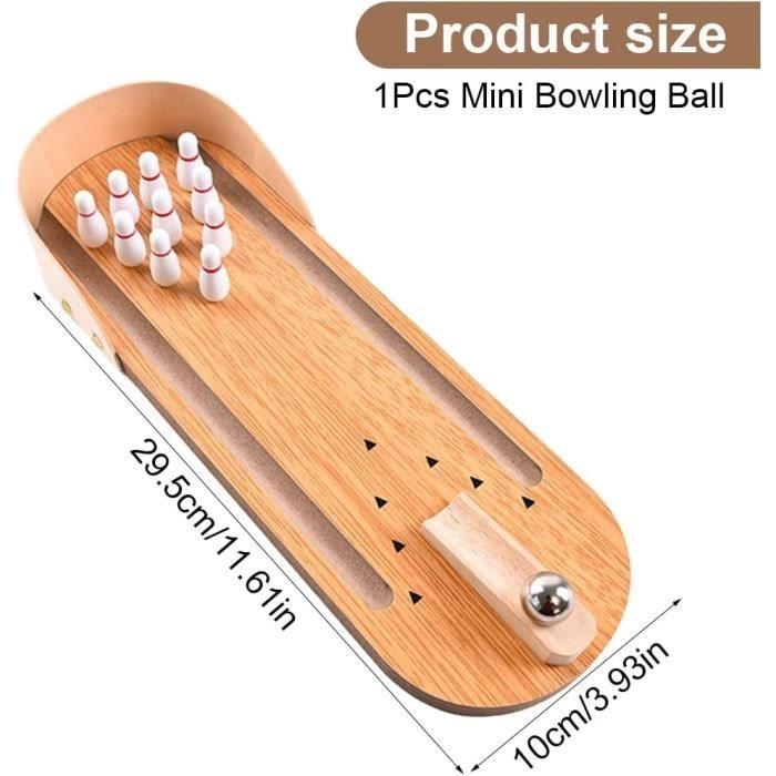 Jeu de table en bois - Mini Quille de Bowling - Portable - Fonctionnel - Décoratif