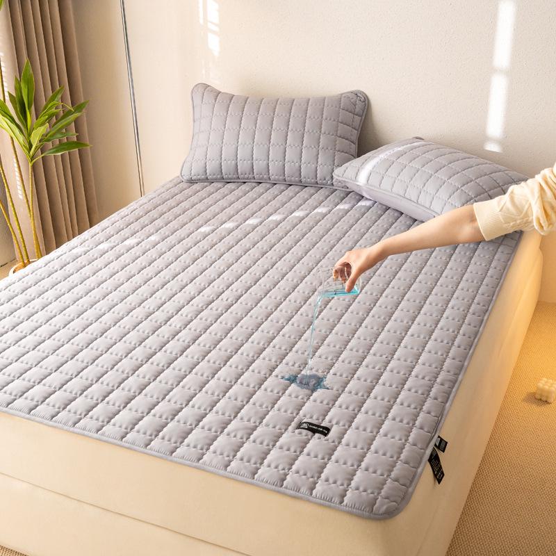 Class A Quilted Waterproof Bedspread Set: 3-Piece Fitted Sheet & Urine-Proof Mattress Protector, Machine Washable