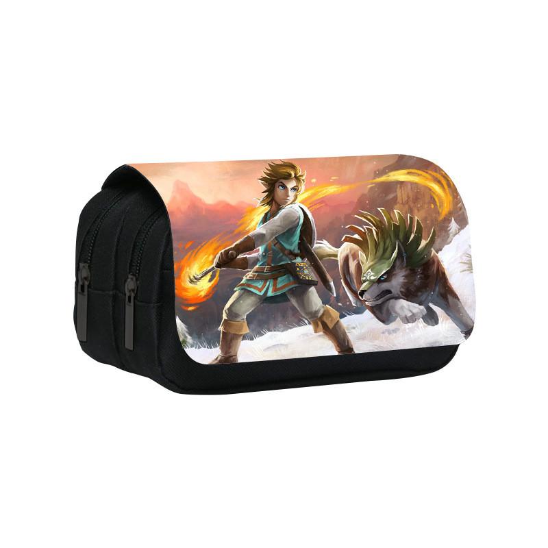 The Legend Of Zelda Double Layer Pencil Case With Nylon Material For Students Organization
