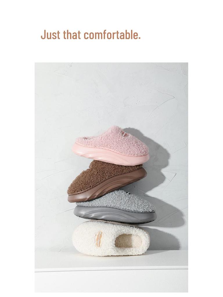 2025 Autumn/Winter Women's Plush Postpartum Non-Slip Odor-Resistant Cotton Slippers