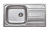 Single Bowl Stainless Steel Sink with Drainer Satin Steel Zex 0113
