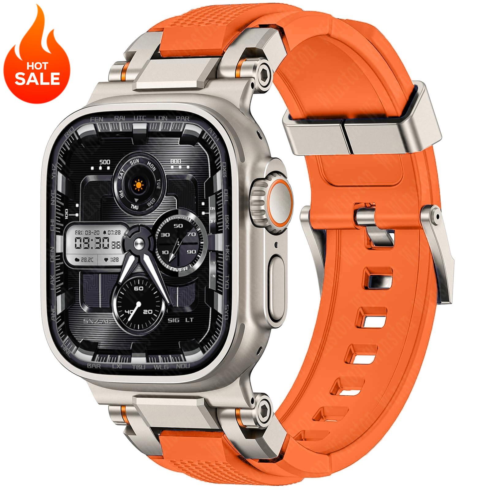 2026 Sport-TPU-Armband für Herren für Apple Watch Band Ultra 3/2 49mm 46mm 45mm 44mm 42mm Silikonarmband Iwatch Serie 11 10 9 8 7 6 For Series 11 46mm orange