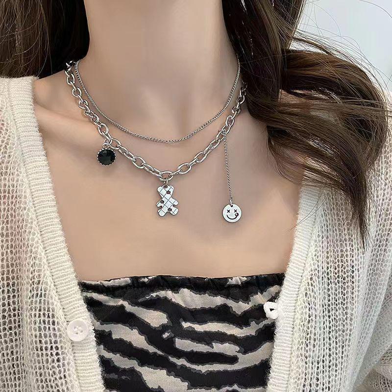 Korean Trendy Stacked Butterfly Necklace for Women - Niche Hip-Hop Clavicle Design