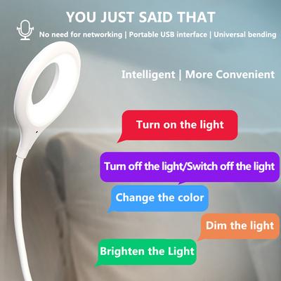 Přenosná lampa s přímým USB zapojením 18LED Lampa na noční stolek do koleje Ochrana očí Noční světlo osvětlení