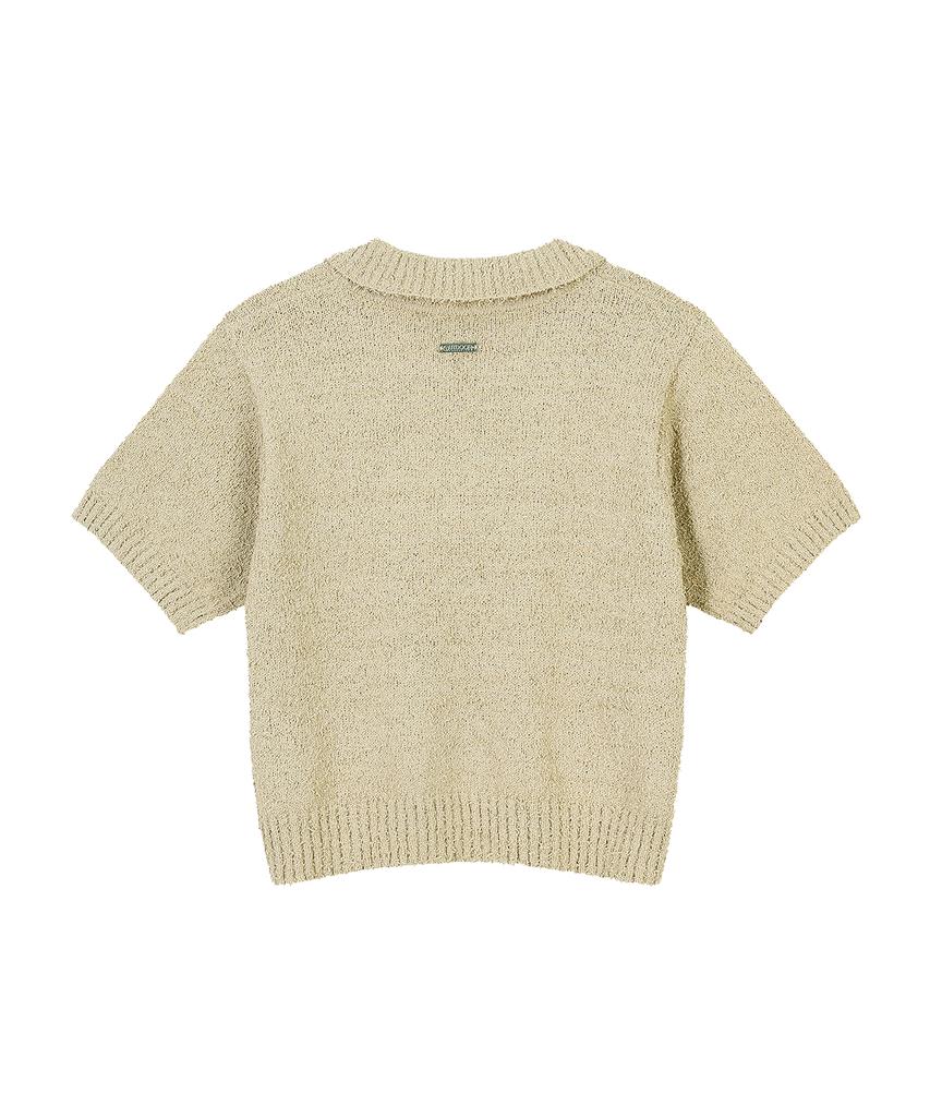 OUTDOOR PRODUCTS W Open Collar Crop Knit (Beige)