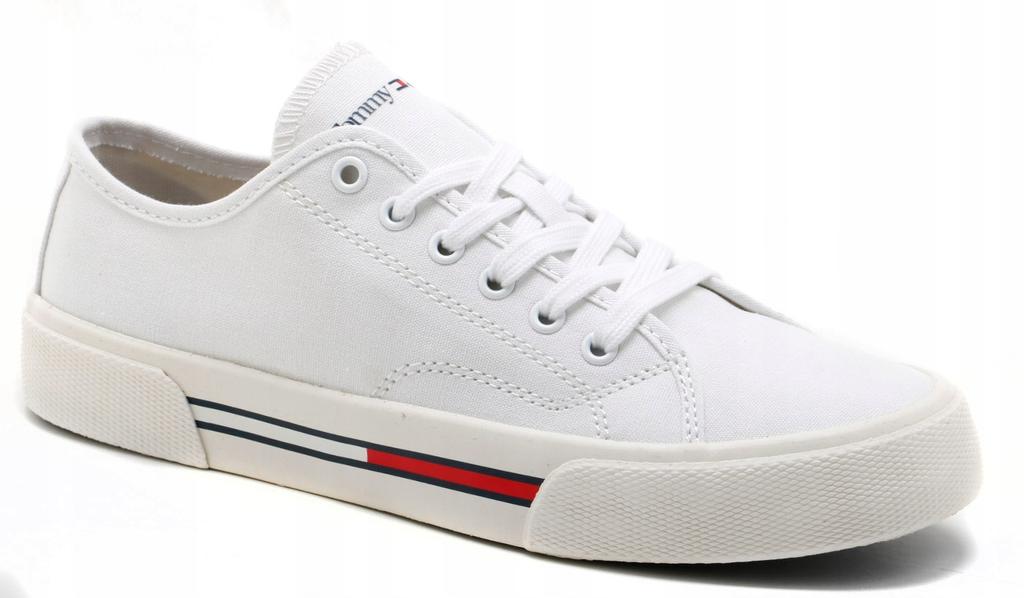 Tommy Jeans Trampki Damskie Białe Sznurowane Z Logo 36 3G9G1* Tna