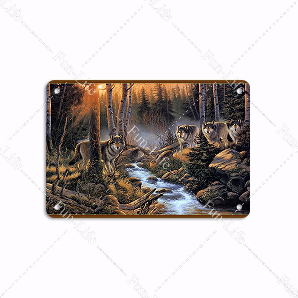 Forest Plate Poster Bird Vintage Home Decor Colorful Tree Retro Metal Tin Signs Pub Car Garage Wall Art Home Decor 20x30cm