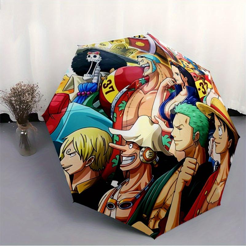 One Piece Crew Automatischer Faltregenschirm, Selbstöffnend/Schließend, Robuster Winddichter Reise-Regenschirm für Outdoor-Abenteuer a0826030