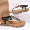 Fashion Fashion Mix Color Bohemian Sandals for Women 2025 New Clip-Toe Flat Heels Gladiator Shoes Woman Pu Leather Non-Slip Sandals