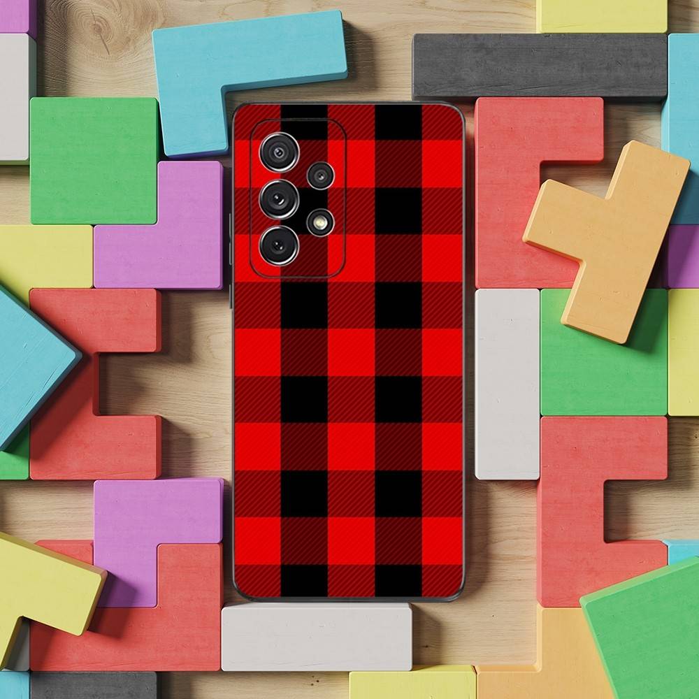Scotland Art Tweed Check Phone Case For Samsung S25,S24,S23,S22,S21,S20,S10,Ultra,Plus,Lite,FE,Soft Silicone Black Cover