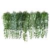 90cm Artificial Green Plant Wall Hanging Ivy Leaf Pothos Begonia Grape Vine Home Garden Wall Party Wedding Decoration