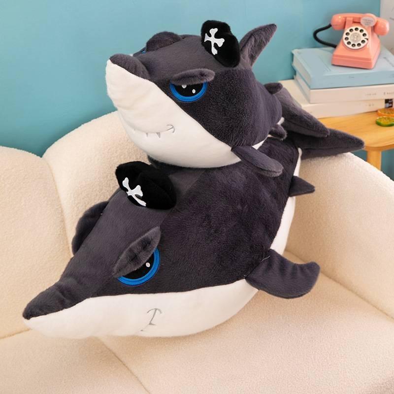 Adorable Pirate Shark Plush Toy Pillow Soft Stuffed Animal For Birthday Gifts