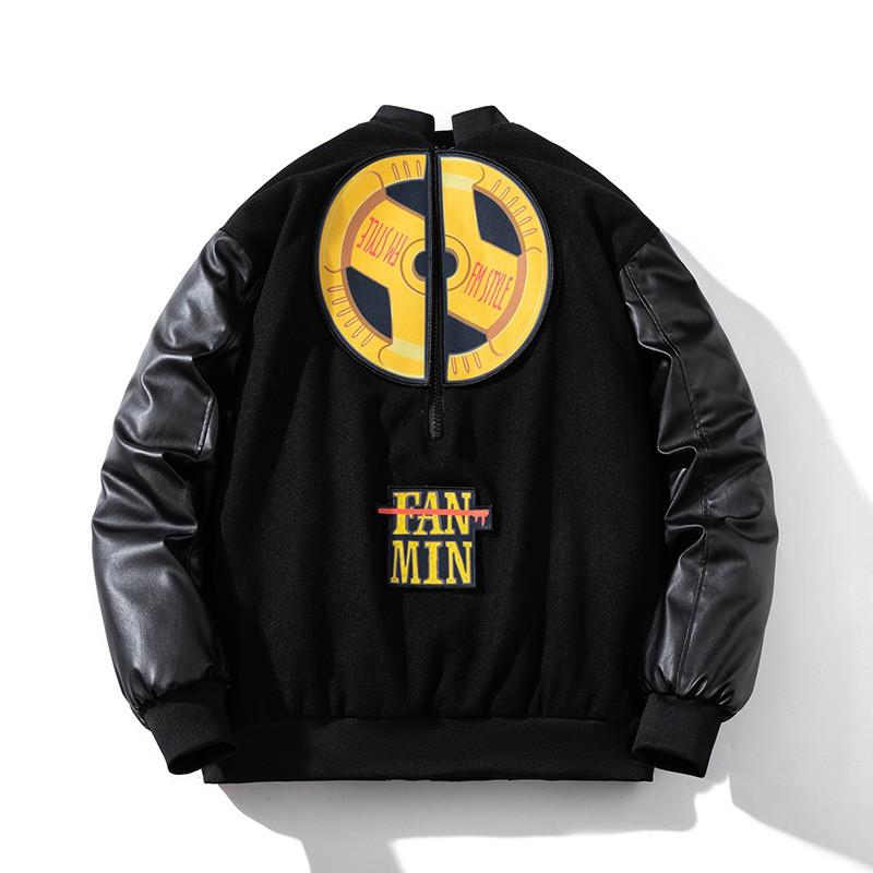 Mens Winter Thickened Bomber Jacket With