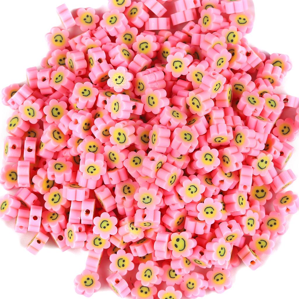30 Stücke Plum Bossom Lächeln Perlen Polymer Clay Perlen Für DIY Schmuck Machen Halskette Armband Finden