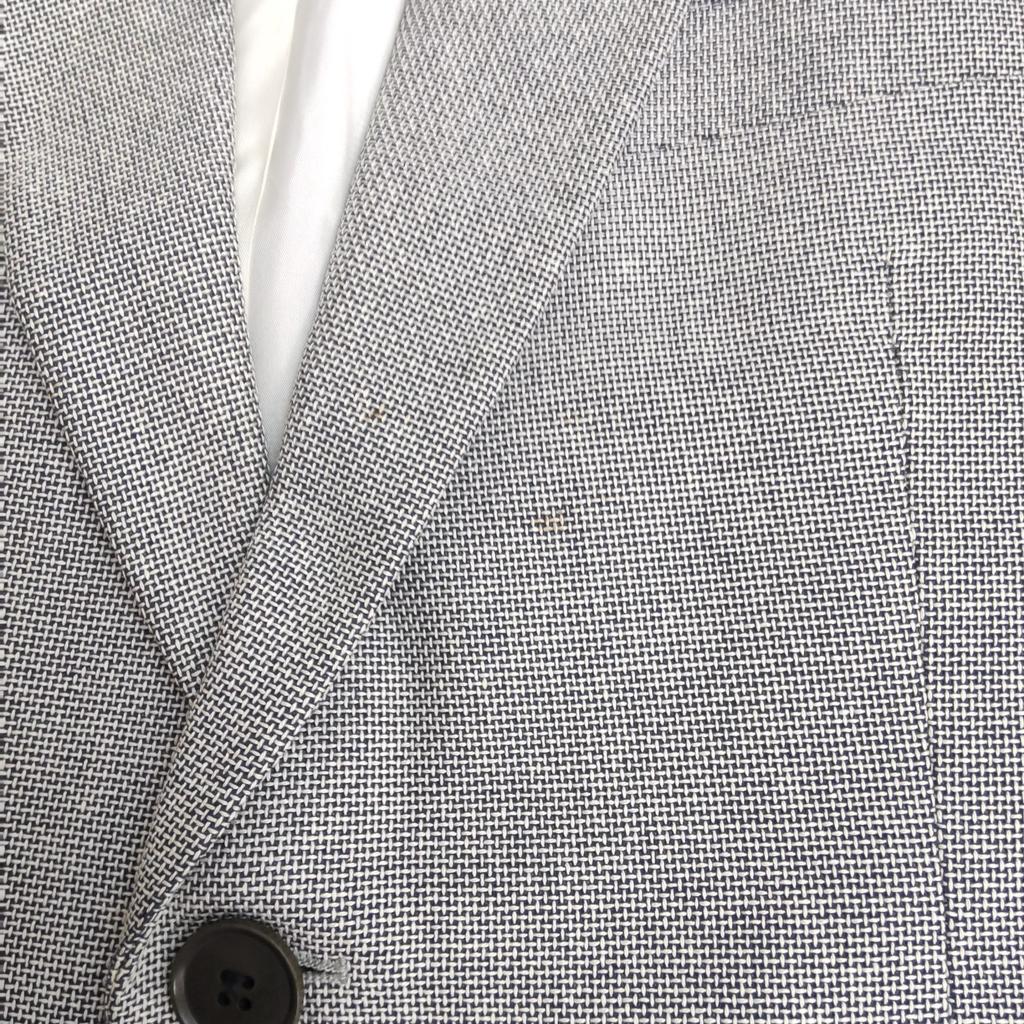 Hugo Boss Seidenmischung Maßgeschneiderte Jacke Herren S-M Grau(GEBRAUCHT)