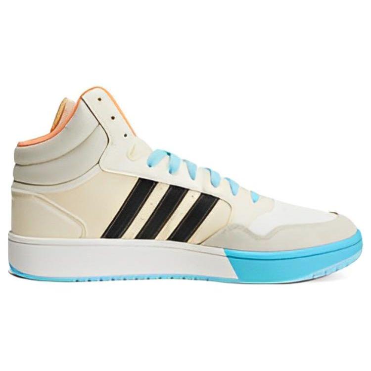 Adidas Neo Hoops 3.0 Mid Slip Resistant Durable High Top Skate Shoes Unisex Sneakers Gray Blue Orange HP9946