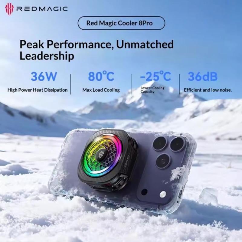 Redmagic 8 Pro Phone Cooler Magnetic Back Clip Cooler Semiconductor Cooling for Phone Black Shark Flydigi Gaming Live Streaming