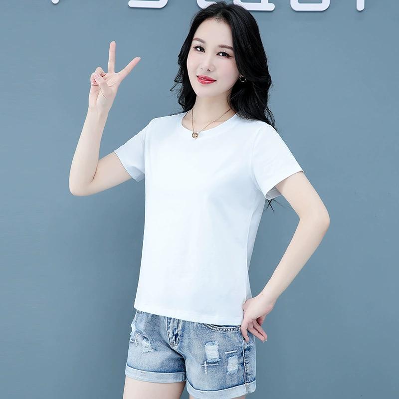 

Женская летняя однотонная удобная футболка с круглым вырезом, повседневный спортивный топ для бега XS