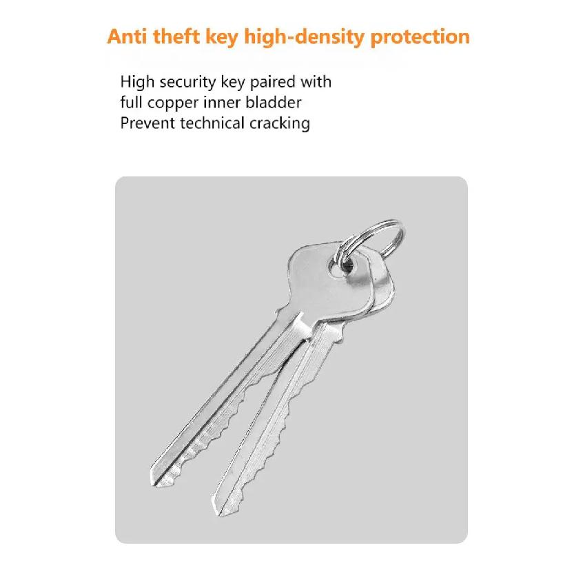Thickened fence door cross key old-fashioned exterior lock anti-theft door wooden door lock mechanical pin lock door ruler lock