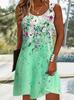 European & American Cross-Border Fashion: 2025 Spring/Summer New Round Neck Slim Fit Printed Dress for Women