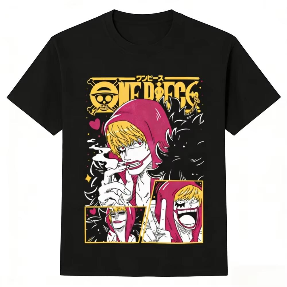 One Piece Donquixote Rosinante Unisex Tshirt 2026 Summer New Popular Anime Printed Casual Unisex and Women Short Sleeved Top XL