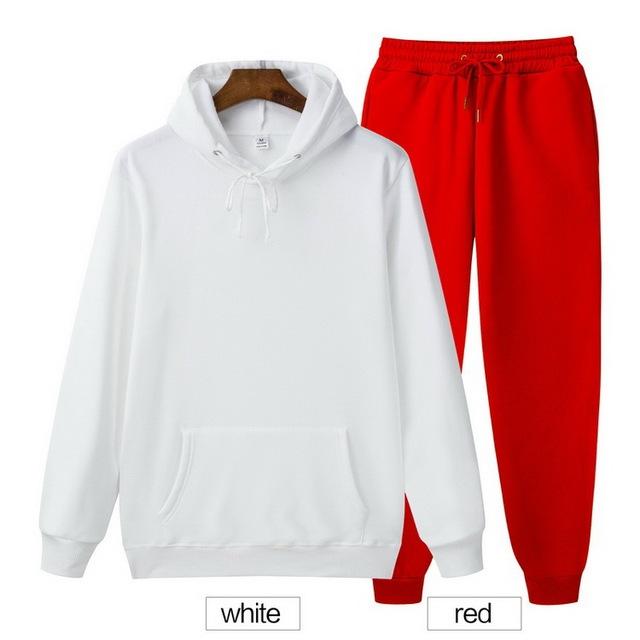 Einfarbiger Hoodie Zweiteiliges Set Kapuzenpullover Damen Hoodie Herbst Herren Hoodie + Hosen Sets