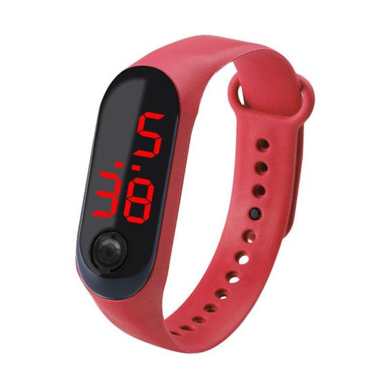 Adjustable Strap Button Control LED Display Electronic Digital Watch Bracelet
