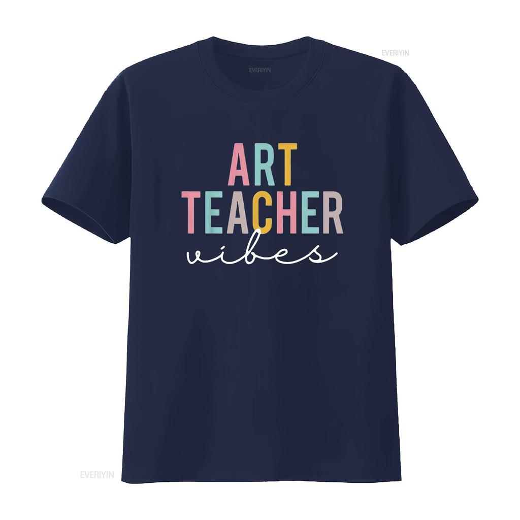 Mens Art Teacher Vibes Colorful Appreciation Day Back To School T Shirt Black Medium Vintage Washed Stylish Unisex Homme