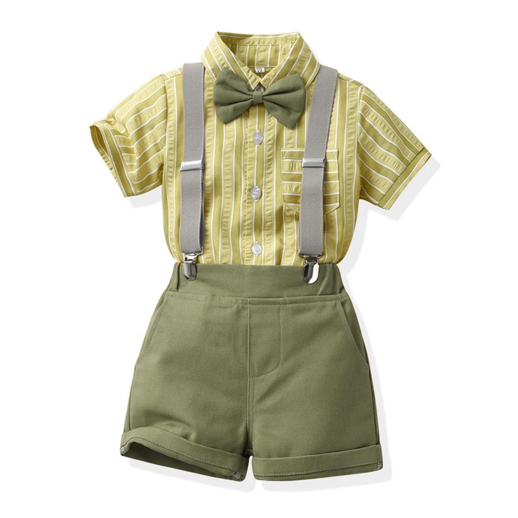 Children Boys Summer Short-Sleeved Shirts  And Shorts  Casual Two Piece