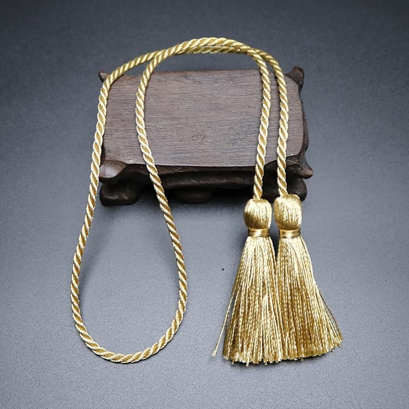 

1 шт. Двусторонняя кисточная отделка для штор - Элегантная серебристая полиэстеровая бахрома для штор, свадеб, праздничного декора Отделка для штор, декор бахромой золотистый