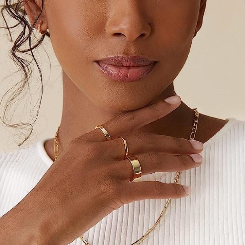 VQYSKO Mixed Coloured Stackable Rings For Women Dainty Stackable Rings Boho Style Jewellery Everyday Rings