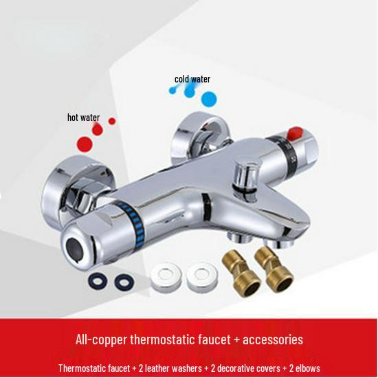 Полностью медный термостатический душевой смеситель с солнечным водонагревателем и клапаном контроля температуры