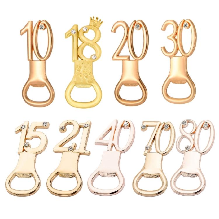 Golden Bottle Opener with Number Essential Beer Opener Tool for Any Celebration
