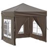 Vidaxl Foldable Party Tent With Walls, Taupe, 2X2 M