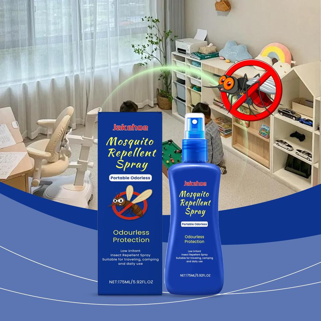 Jakehoe Portable Mosquito Repellent Spray, Low Irritation, Mosquito Repellent Spray, Long-Lasting Anti-Mosquito Protection, Mosquito Spray 175ml