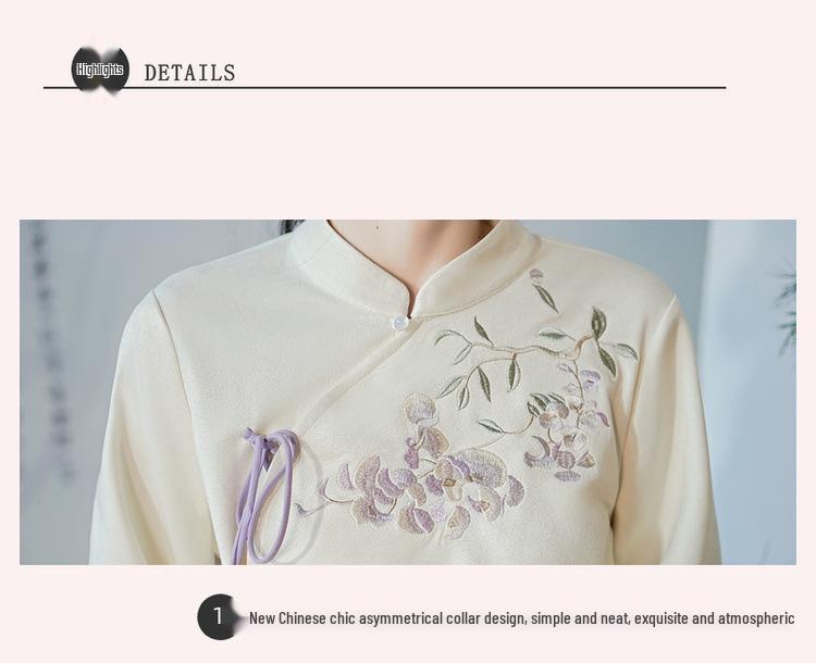Autumn & Winter Retro Embroidered Deerskin Tang Suit: Women’s Improved Hanfu Tea Suit