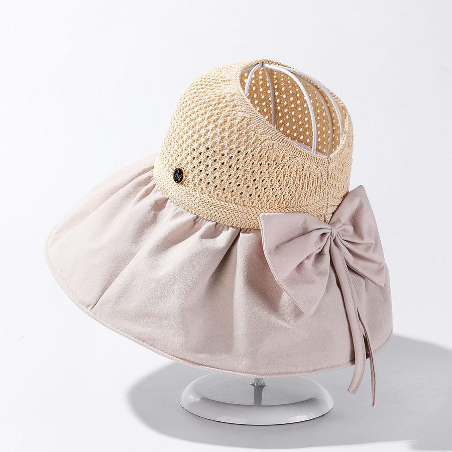 Women's Large Brim Black Sun Hat - UV Protection Summer Beach Fisherman Hat