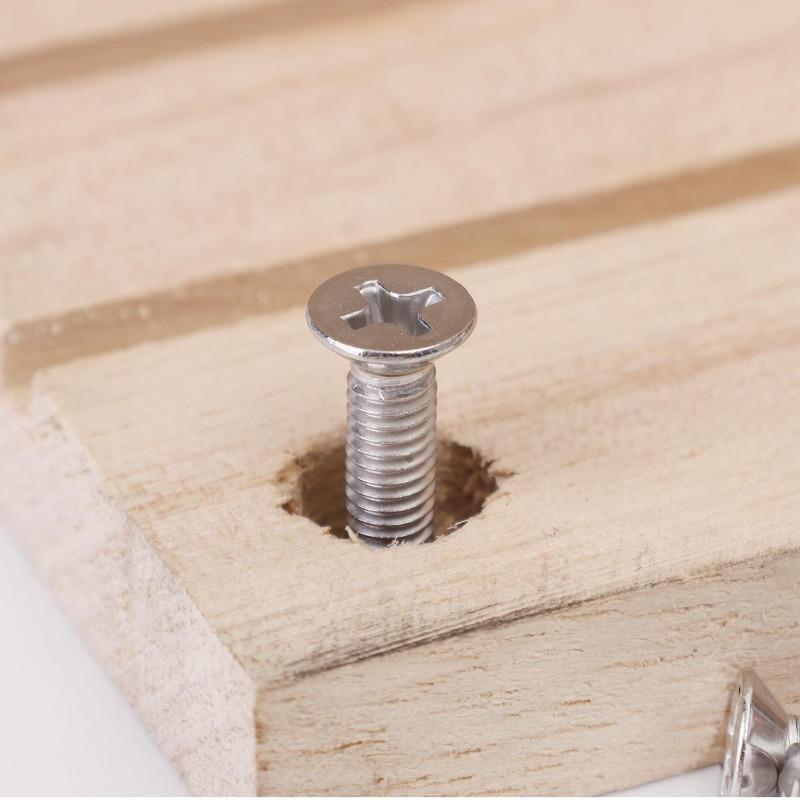 200/10PCS Stainless Steel Counterbore Machine Tooth Screw Phillips Mechanical Thread Flat Head Screws Woodworking Fasteners