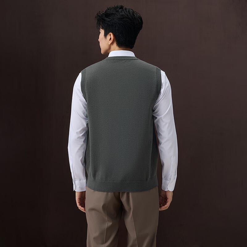 HLA Men's Business Casual Sleeveless Round Neck Knitted Vest