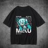 Hatsune Miku Cat Ear "Love Music" Anime T-Shirt, Unisex Virtual Singer Streetwear Oversized Tee, 100% Cotton Casual Short Sleeve Top